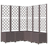 Vidaxl plantenbak met latwerk 120x120x136 cm polypropeen bruin