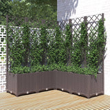 Vidaxl plantenbak met latwerk 120x120x136 cm polypropeen bruin