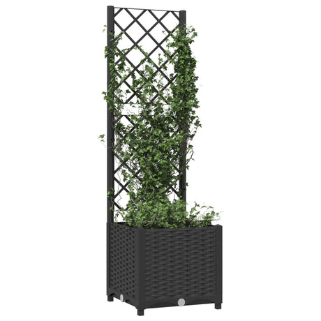Vidaxl plantenbak met trellis zwart 40x40x136 cm pp