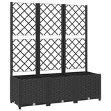 Vidaxl plantenbak met latwerk 120x40x136 cm polypropeen zwart