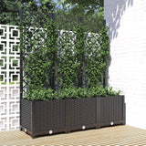 Vidaxl plantenbak met latwerk 120x40x136 cm polypropeen zwart