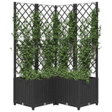 Vidaxl plantenbak met latwerk 80x80x136 cm polypropeen zwart