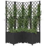 Vidaxl plantenbak met latwerk 80x80x136 cm polypropeen zwart