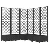 Vidaxl plantenbak met latwerk 120x120x121,5 cm polypropeen zwart