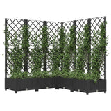 Vidaxl plantenbak met latwerk 120x120x121,5 cm polypropeen zwart