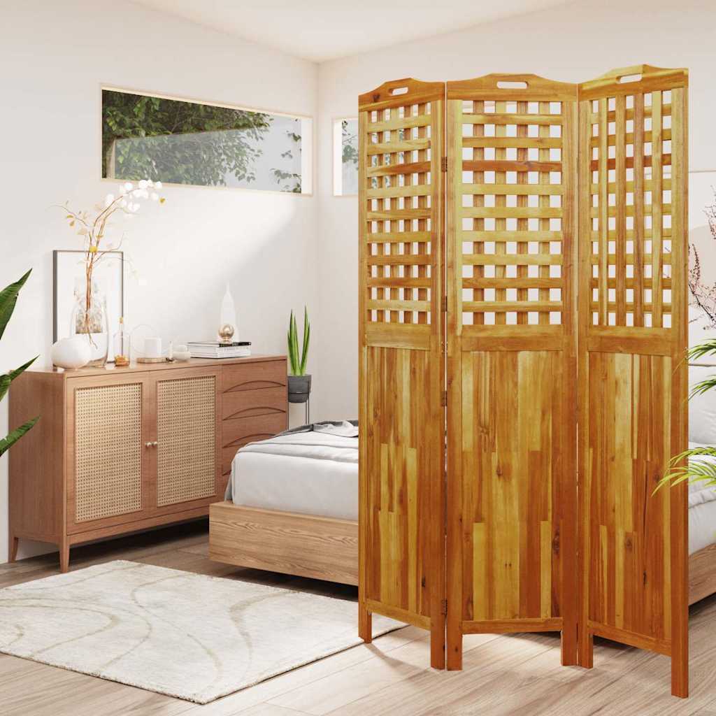 Vidaxl kamerscherm met 3 panelen 121,5x2x180 cm massief acaciahout