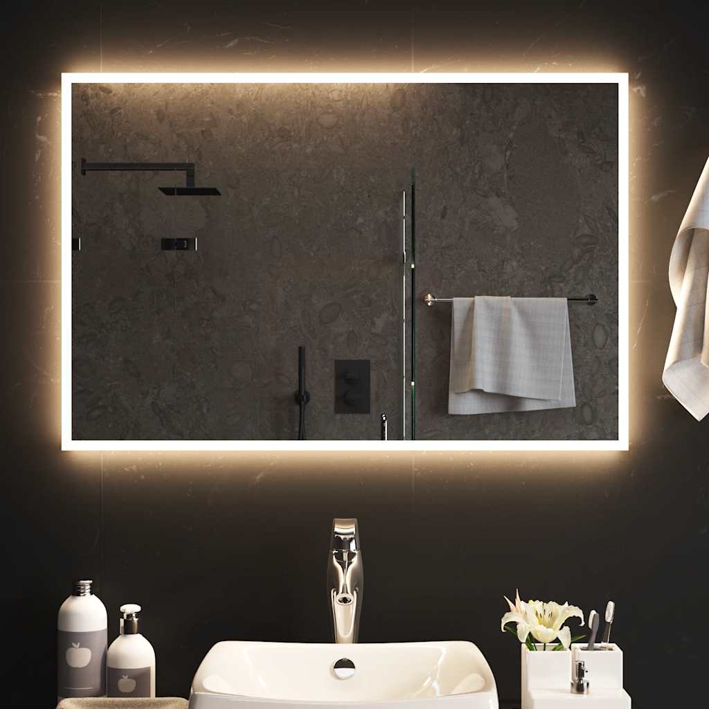 Vidaxl badkamerspiegel led 90x60 cm