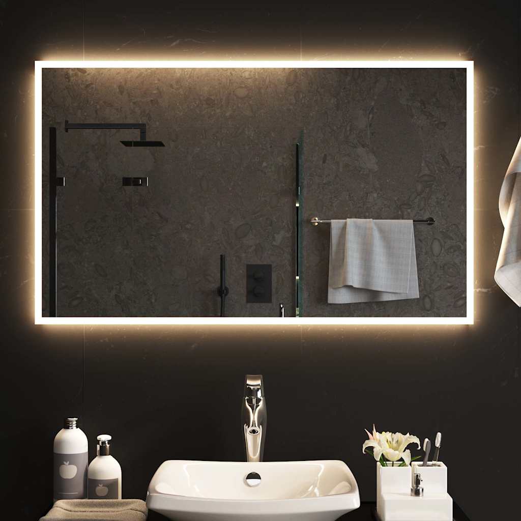 Vidaxl badkamerspiegel led 100x60 cm