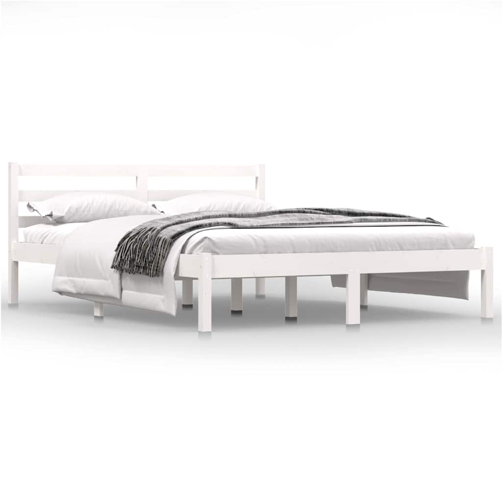 Vidaxl bedframe massief grenenhout wit 140x190 cm
