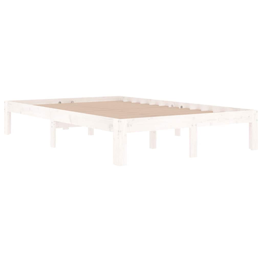 Vidaxl bedframe massief hout wit 120x190 cm