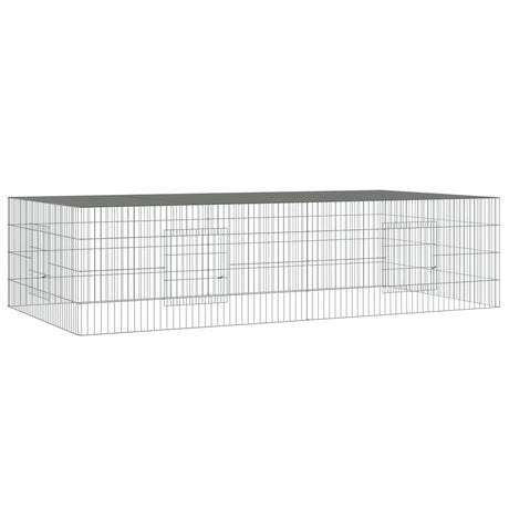 Vidaxl konijnenkooi met 2 panelen 220x110x55 cm gegalvaniseerd ijzer
