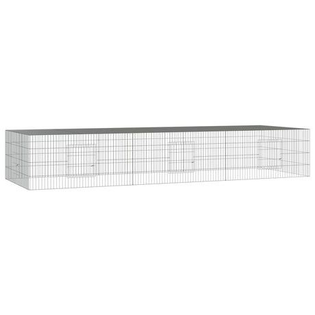 Vidaxl konijnenkooi met 3 panelen 325x109x54 cm gegalvaniseerd ijzer