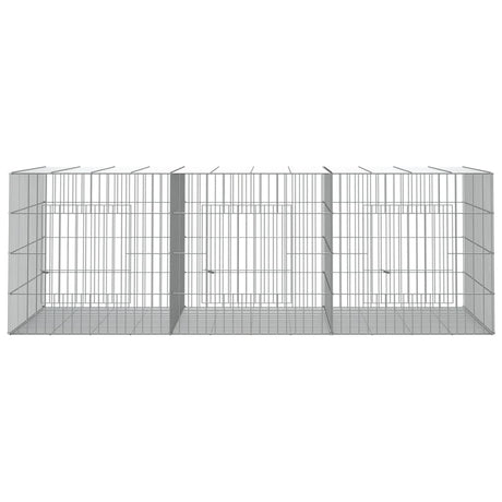 Vidaxl konijnenkooi met 3 panelen 163x79x54 cm gegalvaniseerd ijzer