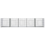 Vidaxl konijnenkooi met 5 panelen 273x79x54 cm gegalvaniseerd ijzer