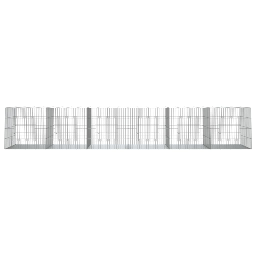 Vidaxl konijnenkooi met 6 panelen 327x79x54 cm gegalvaniseerd ijzer