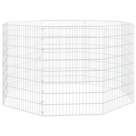 Vidaxl dierenverblijf 8 panelen 54x80 cm gegalvaniseerd ijzer