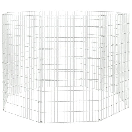 VidaXL Dierenverblijf 8 panelen 54x100 cm gegalvaniseerd ijzer