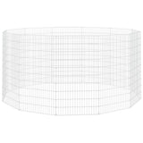 Vidaxl vrije uitloopverblijf voor dieren 12 panelen 54x100 cm gegalvaniseerd ijzer