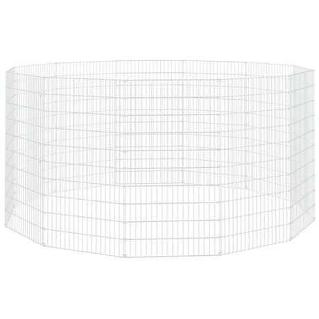 Vidaxl vrije uitloopverblijf voor dieren 12 panelen 54x100 cm gegalvaniseerd ijzer