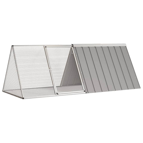 Vidaxl konijnenhok 201,5x80,5x71 cm gegalvaniseerd staal grijs
