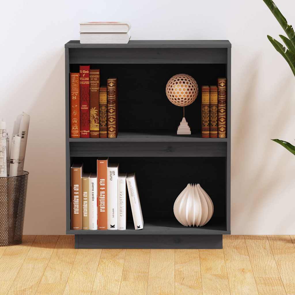 Vidaxl wandkast 60x34x75 cm massief grenenhout grijs