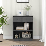 Vidaxl wandkast 60x34x75 cm massief grenenhout grijs