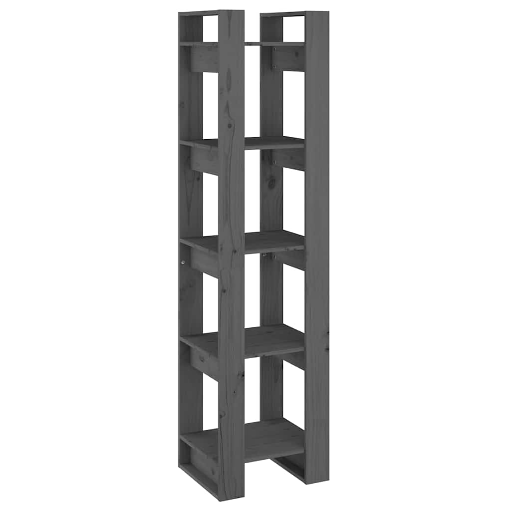 Vidaxl boekenkast kamerscherm 41x35x160 cm massief grenenhout grijs