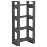 Vidaxl boekenkast kamerscherm 60x35x125 cm massief hout grijs