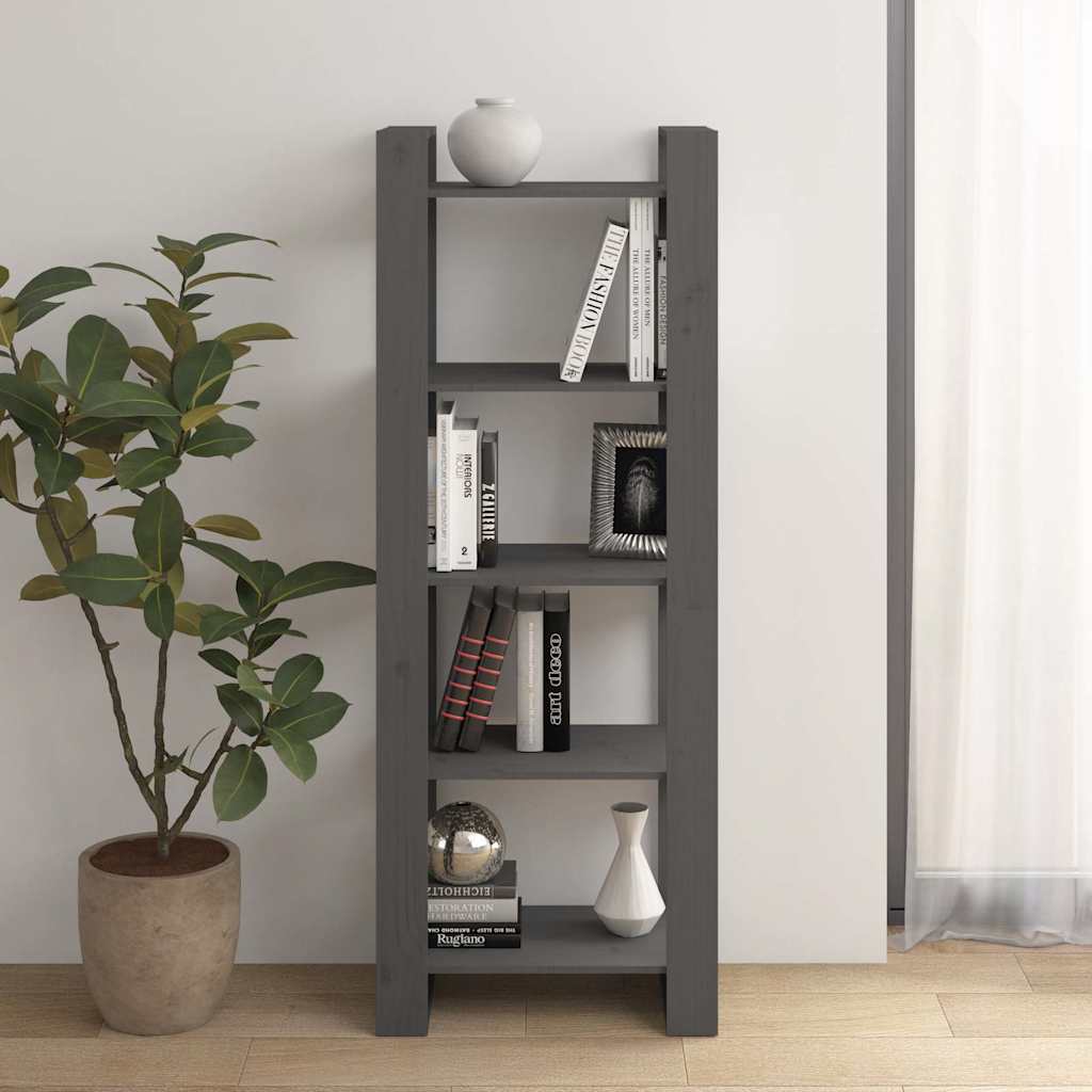 Vidaxl boekenkast kamerscherm 60x35x160 cm massief hout grijs
