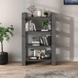 Vidaxl boekenkast kamerscherm 80x35x125 cm massief grenenhout grijs