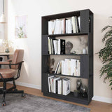 Vidaxl boekenkast kamerscherm 80x25x132 cm massief grenenhout grijs