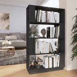 Vidaxl boekenkast kamerscherm 80x25x132 cm massief grenenhout grijs