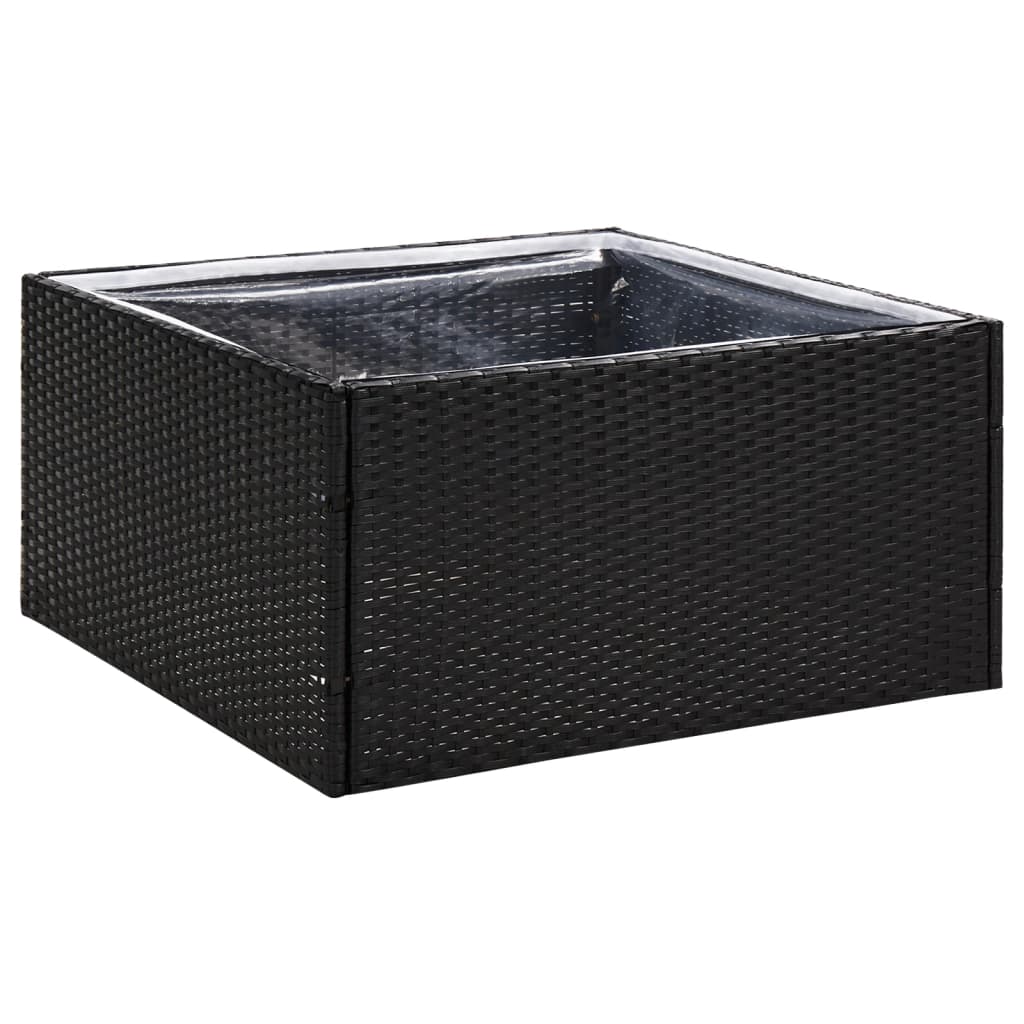 Vidaxl plantenbak 80x80x40 cm poly rattan zwart