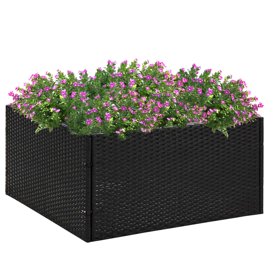 Vidaxl plantenbak 80x80x40 cm poly rattan zwart