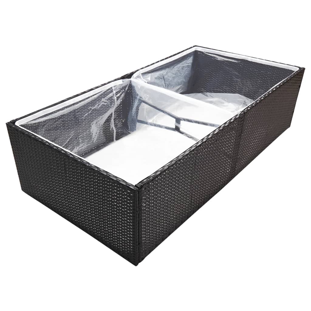 Vidaxl plantenbak 157x80x40 cm poly rattan zwart