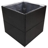 Vidaxl plantenbak 80x80x80 cm poly rattan zwart