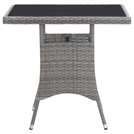 Vidaxl tuintafel 80x80x74 cm poly rattan grijs
