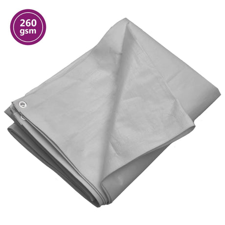 Vidaxl dekzeil 260 g m² 8x10 m hdpe grijs