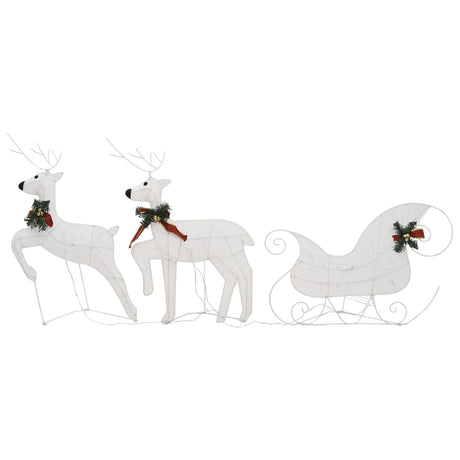 VidaXL Kerstdecoratie rendieren en slee 60 LED's wit