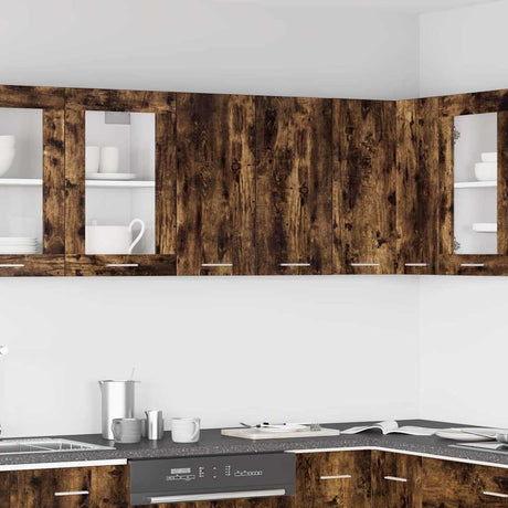Vidaxl bovenkast lyon 60x31x60 cm bewerkt hout gerookt eikenkleurig