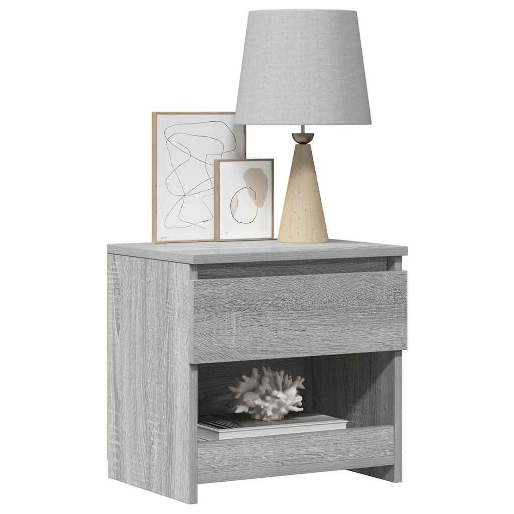 Vidaxl nachtkastje 40x30x39 cm bewerkt hout grijs sonoma eikenkleurig