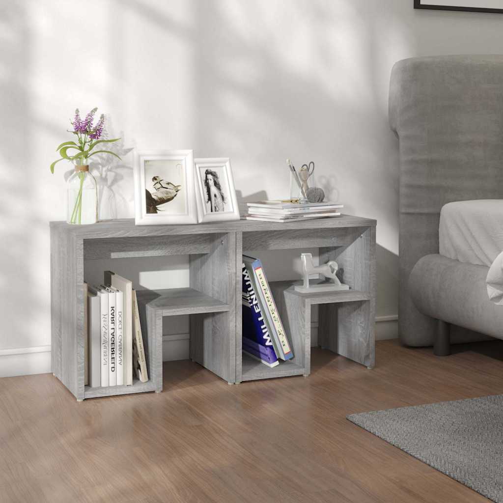 Vidaxl nachtkastjes 2 st 40x30x40 cm bewerkt hout grijs sonoma eiken
