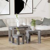 Vidaxl 3-delige tafeltjesset bewerkt hout grijs sonoma eikenkleurig