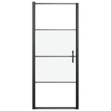 Vidaxl douchedeur halfmat 81x195 cm gehard glas zwart