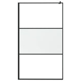 VidaXL Inloopdouchewand 115x195 cm halfmat ESG-glas zwart