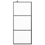 Vidaxl inloopdouchewand 80x195 cm mat esg-glas zwart