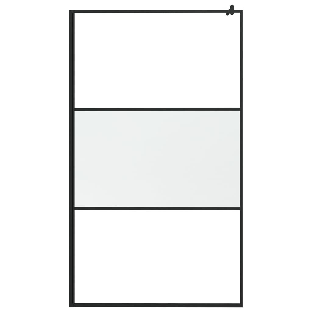 VidaXL Inloopdouchewand 115x195 cm mat ESG-glas zwart