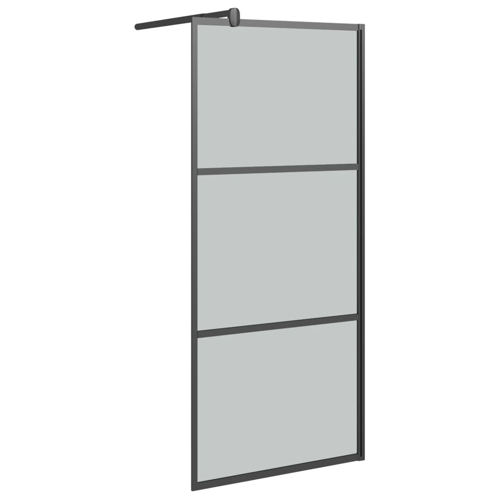 VidaXL Inloopdouchewand 80x195 cm donker ESG-glas zwart