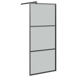 VidaXL Inloopdouchewand 80x195 cm donker ESG-glas zwart