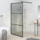 Vidaxl inloopdouchewand 100x195 cm donker esg-glas zwart
